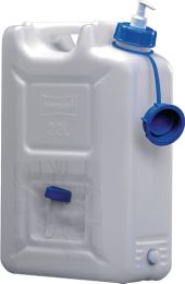 HÜNERSDORFF Wasserkanister 22l HDPE m.Ablasshahn+Pumpspender H495x165xT350mm