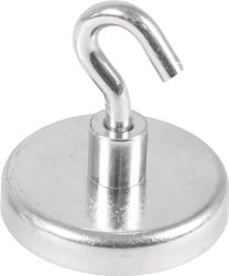 JeCo Kraftmagnet D.47mm verzinkt,m.Hak.5St./Karton