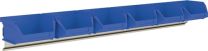 MAUSER Sichtlagerkastenset H50xB602xT100mm Stahl verzinkt mit Sichtlagerkästen 6 x MK6 blau