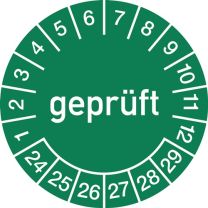 JeCo Mehrjahresprüfplakette Ø 30 mm geprüft 2024 - 2029 Folie Beutel a 100 Stück