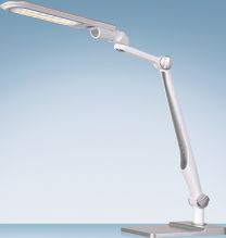 STYRO Schreibtischleuchte LED Multiflex weiß/silber H.600mm m.Standfuß u.Klemme