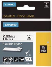 DYMO Schriftband Band-B.24mm Band-L.3,5m flexibles Nylonband schwarz auf weiß