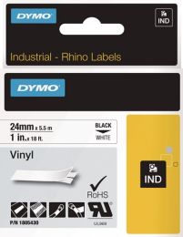 DYMO Schriftband Band-B.24mm Band-L.5,5m Vinyl-Band schwarz auf weiß