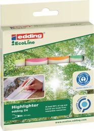 EDDING Textmarker 24EcoLine gelb/orange/rosa/hellgrün Strich-B.2-5mm Keilspitze