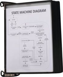 JeCo Wandhalter 10 Sichttafeln PP schwarz m.Neodym-Magnetf.DIN A4