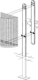 JeCo Eisenständer H.1400mm z.Bet.m.Schloss u.Schlü.f.Abfallbehälter 27l