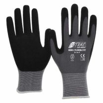 NITRAS FLEXIBLE FIT, Strickhandschuhe, Spezial-Stretch-Strick, grau, Spezialbeschichtung, schwarz, EN 388 - Gr. 6-12 - 12 Paar