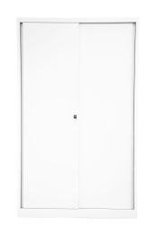 BISLEY Schiebetürenschrank ECO BxTxH 1200x430x1637 mm, verkehrsweiß, SD12173S696