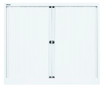 BISLEY Rollladenschrank EUROTAMBOUR BxTxH 1200x430x1030 mm, Rollladen und Korpus verkehrsweiß, ET412102SPWW696