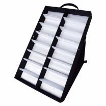 NITRAS Präsentationsbox für Schutzbrillen, Textil / Kunststoff, schwarz/weiß -   1 Stück