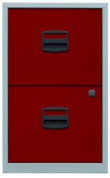 BISLEY Schubladenschrank PFA | Home Filer BxTxH 413x400x672 mm, Korpus lichtgrau, Fronten kardinalrot, PFA2506