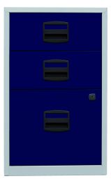 BISLEY Schubladenschrank PFA | Home Filer BxTxH 413x400x672 mm, Korpus lichtgrau, Fronten oxfordblau, PFA3505