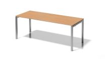 BISLEY Cito Schreibtisch BxTxH 2000x800x740 mm, Dekor buche, Gestell silber, DUF2008BC355