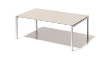 BISLEY Cito Chefarbeitsplatz/Konferenztisch BxTxH 2400x1200x740 mm, Dekor grauweiß, Gestell verkehrsweiß, DUF2412GW396