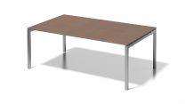 BISLEY Cito Chefarbeitsplatz/Konferenztisch BxTxH 2400x1200x740 mm, Dekor nußbaum, Gestell silber, DUF2412WN355