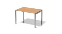 BISLEY Cito Schreibtisch BxTxH 1200x800x650-850 mm, Dekor buche, Gestell silber, DUH1208BC355