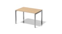 BISLEY Cito Schreibtisch BxTxH 1200x800x650-850 mm, Dekor ahorn, Gestell silber, DUH1208MP355