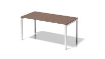 BISLEY Cito Schreibtisch BxTxH 1600x800x650-850 mm, Dekor nußbaum, Gestell verkehrsweiß, DUH1608WN396