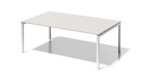 BISLEY Cito Chefarbeitsplatz/Konferenztisch BxTxH 2000x1200x650-850 mm, Dekor grauweiß, Gestell verkehrsweiß, DUH2012GW396