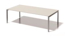 BISLEY Cito Chefarbeitsplatz/Konferenztisch BxTxH 2400x1200x650-850 mm, Dekor grauweiß, Gestell silber, DUH2412GW355