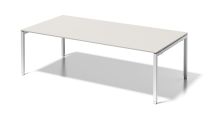 BISLEY Cito Chefarbeitsplatz/Konferenztisch BxTxH 2400x1200x650-850 mm, Dekor grauweiß, Gestell verkehrsweiß, DUH2412GW396