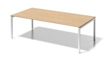 BISLEY Cito Chefarbeitsplatz/Konferenztisch BxTxH 2400x1200x650-850 mm, Dekor ahorn, Gestell verkehrsweiß, DUH2412MP396