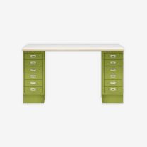 BISLEY MultiDesk BxTxH 1400x600x740 mm, plywood/grün, MD146PW604