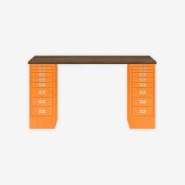 BISLEY MultiDesk BxTxH 1400x600x740 mm, nussbaum/orange, MD148NW603
