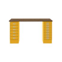 BISLEY MultiDesk BxTxH 1400x600x740 mm, nussbaum/sunflower, MD14610NW642