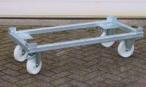 Transportwagen für Sammelbehälter BxT 1200x600 mm, 4 Lenkrollen, verzinkt