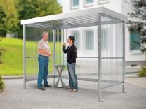 WSM Raucherunterstand, BxTxH 2950x1550x2360 mm, lichte Höhe 2200 mm, ca. 4-5 Personen, verzinkt, als Bausatz, 102100314