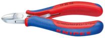 KNIPEX Elektronik-Seitenschneider ohne Facette, mit 2K- Griffhüllen, Kopf rund 115 mm