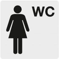 Hinweisschild, WC Herren, WC Zeichen + Mann, Aluminium, 300x300 mm