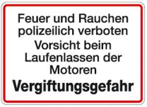 Hinweisschild, Feuer und Rauchen polizeilich verboten, Alu, 350x250 mm