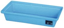 Polyethylen-Kleingebindewanne, BxTxH 400x800x170 mm, blau, Auffangvolumen 30 l, Gewicht 3 kg