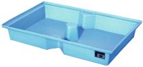 Polyethylen-Kleingebindewanne, BxTxH 1200x800x175 mm, blau, Auffangvolumen 100 l, Gewicht 7 kg
