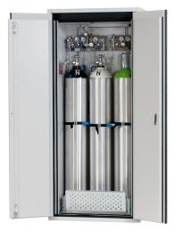 Druckgasflaschenschrank, 30 Min. feuerwiderstandsfähig, für 3x50-l-Flaschen, BxTxH 900x615x2050 mm, RAL 7035