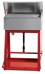 Tauchtank, Deckel und Becken aus Edelstahl, Untergestell aus Stahl, rot lackiert, Beckenvolumen ca. 40 l, BxTxH außen 640x540x950 mm