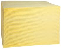 Bindemittel, Tücher, BxT 400x500 mm, Aufnahme 108 l, für alle Flüssigkeiten, Farbe gelb, Karton mit 100 Tüchern
