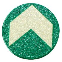 Bodenmarkierungspfeil, selbstklebend, Alu HI 300, langnachleuchtend, Durchm. 95 mm, VE 10 Stück