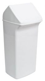Abfallbehälter mit schwenkbarer Einwurfklappe im Deckel, Volumen 40 l, BxTxH 366x320 x747 mm, Farbe weiß/weiß