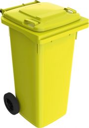 Müllgroßbehälter, Kunststoff, Volumen 120 l, BxTxH 480x555x945 mm, Farbe gelb
