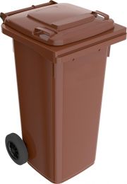 Müllgroßbehälter, Kunststoff, Volumen 80 l, BxTxH 448x530x945 mm, Farbe braun