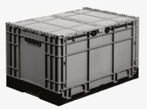 Falt-/Klappbox, PE, LxBxH auß/inn 600/560x400/366x343/325 mm, Vol. 68 l, Boden + Wände geschlossen, ohne Etikettenhalter, Farbe grau