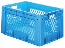 Schwerlast-Euronormbehälter, PP, Wände durchbrochen + Boden geschlossen, LxBxH 400x300x120 mm, Farbe grün, VE 4 Stück