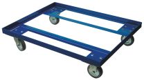 Doppel-Rollwagen, LxB 810x612 mm, Traglast 500 kg, Farbe blau