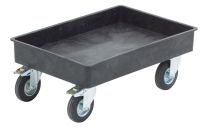 Wannen-Rollwagen, LxBxH auß/inn 640/604x440/404x246/70 mm, Traglast 250 kg, Farbe schwarz