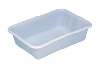 Becken mit umlaufendem U-Rand, PE, mattweiß, Volumen 25 l, LxBxH außen/innen 610x440x150/550x375x145 mm, VE 2 Stück