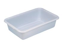 Becken mit umlaufendem U-Rand, PE, mattweiß, Volumen 40 l, LxBxH außen/innen 710x490x185/635x420x175 mm, VE 2 Stück