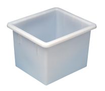 Kasten mit umlaufendem U-Rand, PE, mattweiß, Volumen 55 l, LxBxH außen/innen 535x475x380/450x395x360 mm, VE 2 Stück